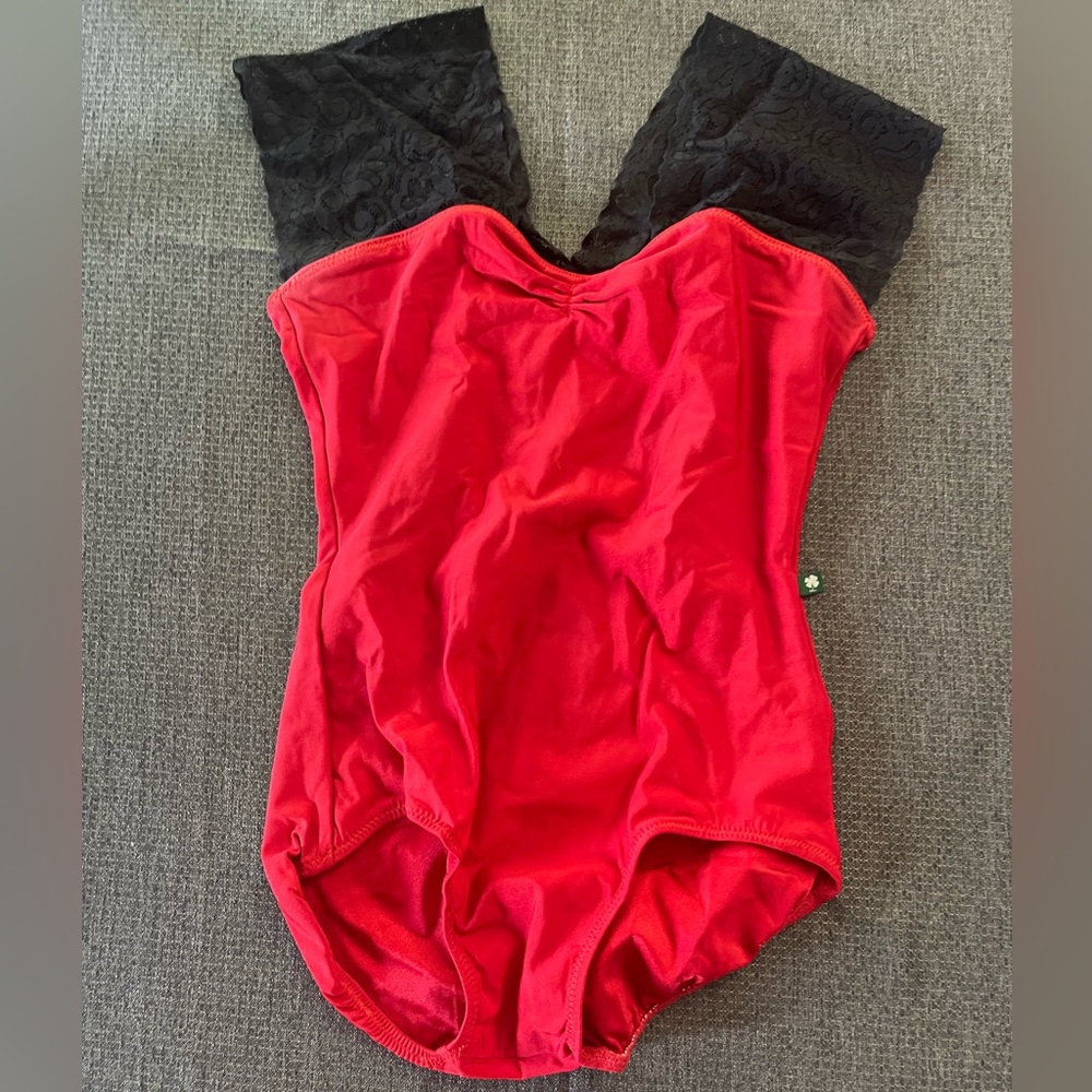 Red Lace Luckyleo Leotard Size Small Retired Style